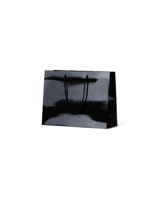 Ruby Black Gloss Paper Bag 100/Carton