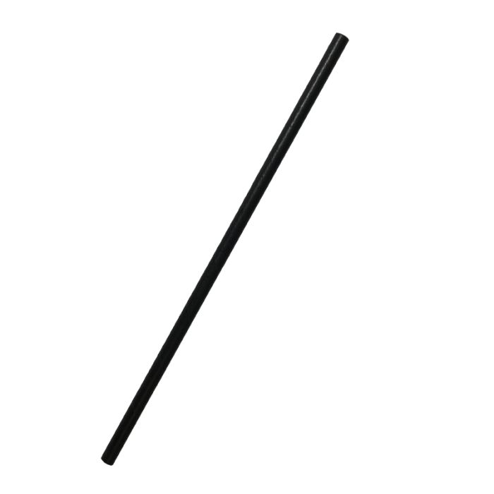 Plain Black Regular Paper Straws 2500/Carton