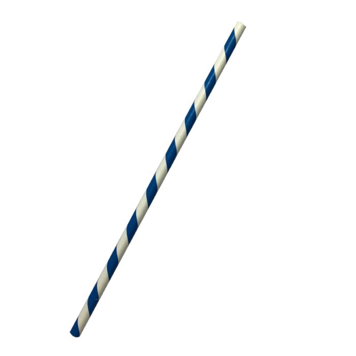 Blue/White Regular Paper Straws 2500/Carton