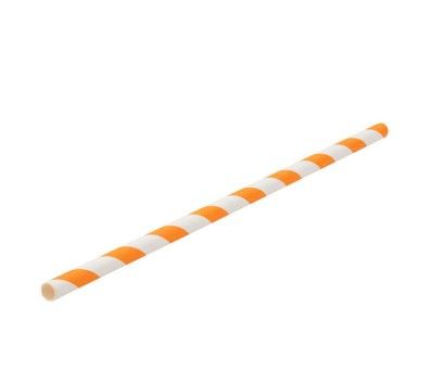 Orange/White Regular Paper Straws 2500/Carton