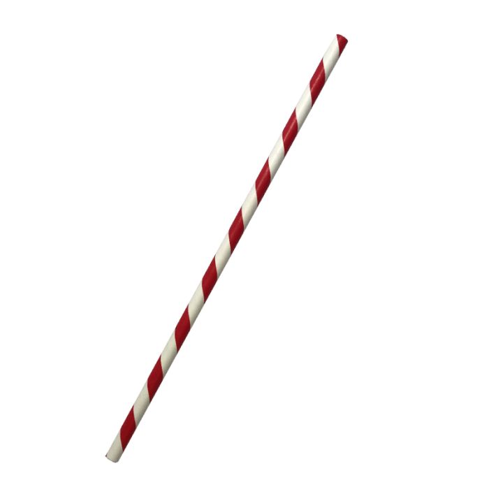 Red/White Regular Paper Straws 2500/Carton