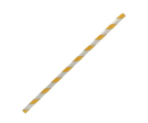 Yellow/White Regular Paper Straws 2500/Carton