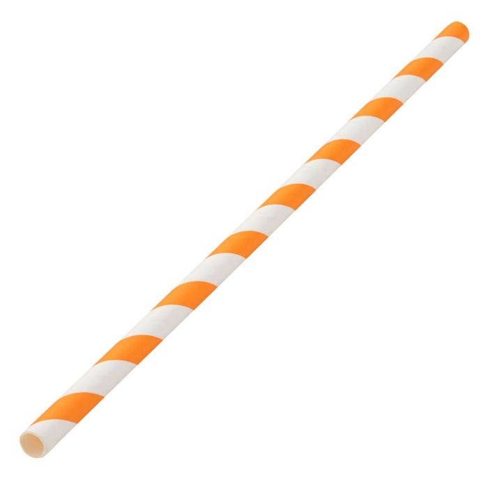 Orange/White Jumbo Paper Straw 2500/Carton