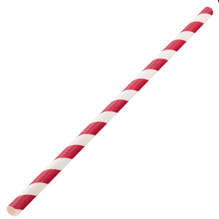 Red/White Jumbo Paper Straw 2500/Carton