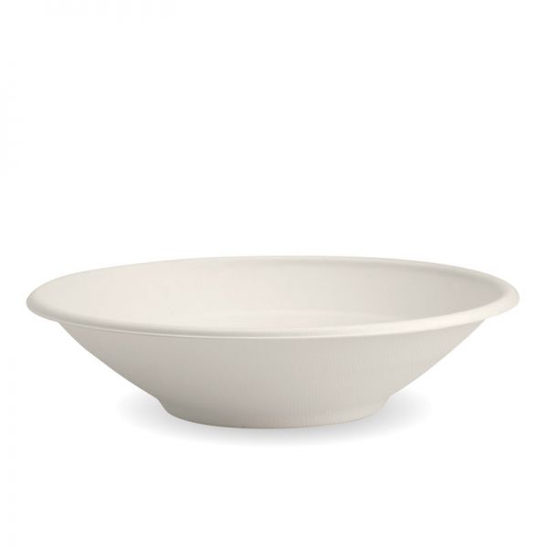 24oz White Sugarcane Bowl 400/Carton