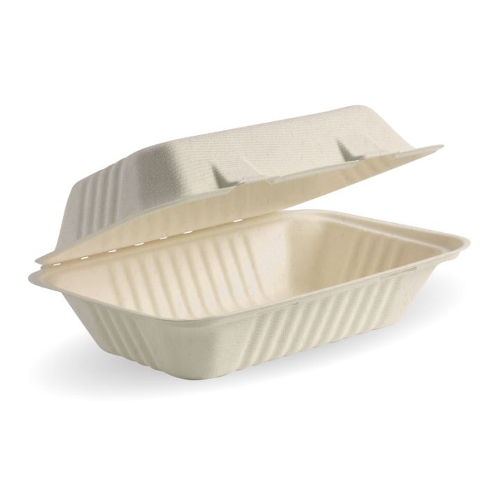 9x6x3" Rectangular Natural Clamshell 250/Carton