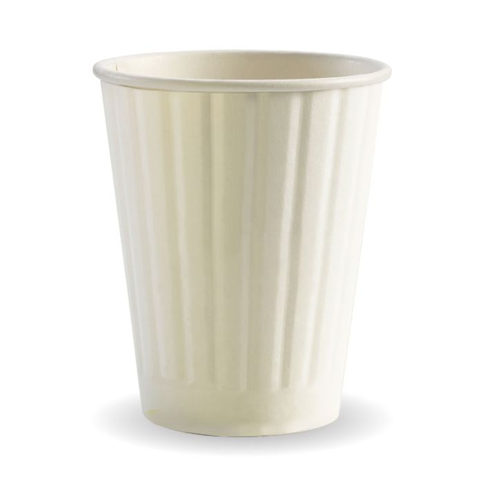 12oz D/W PLA Coated Cup Plain White 1000/Carton