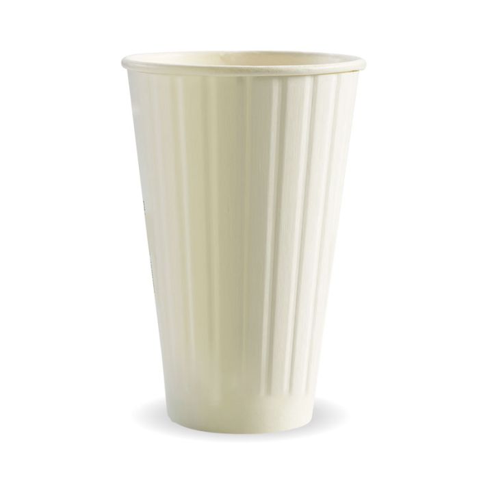 16oz D/W PLA Coated Cup Plain White 600/Carton