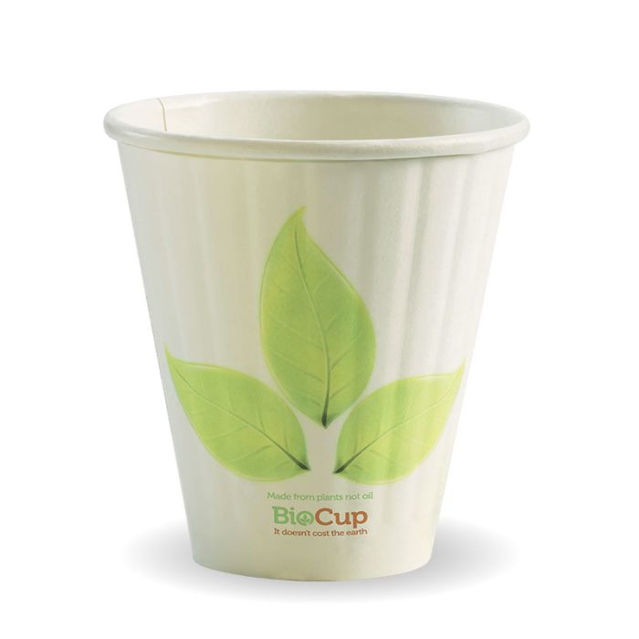 8oz* D/W PLA Coated Cup Leaf Print 1000/Carton