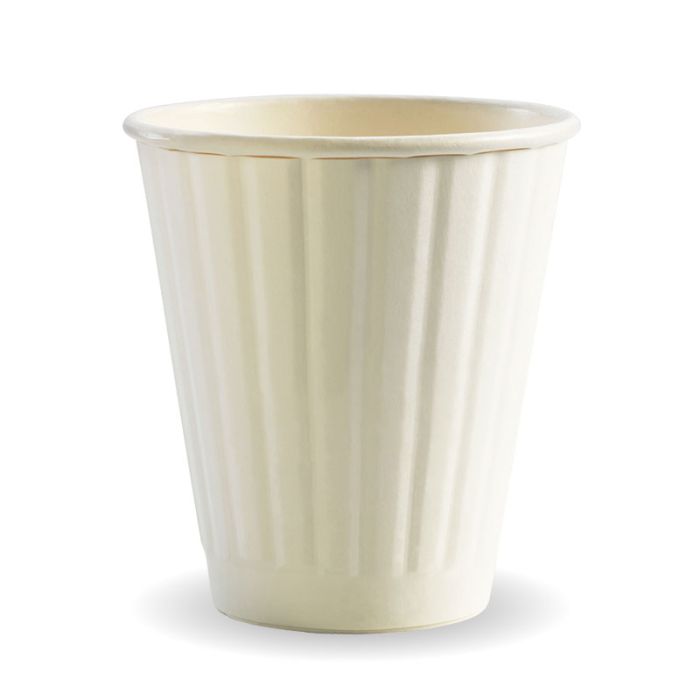8oz* D/W PLA Coated Cup Plain White 1000/Carton