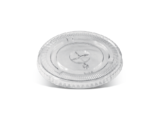 90mm Clear PET Flat Lid X-Slot 1000/Carton
