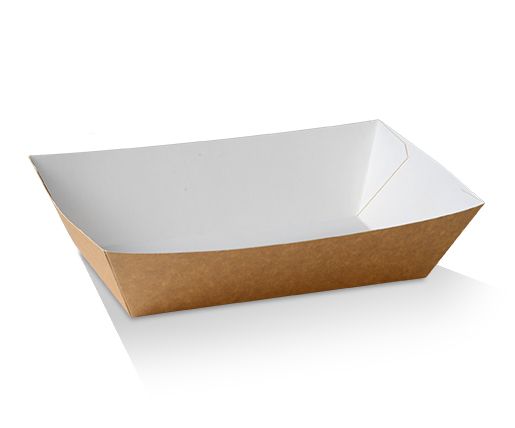 #4 Large Brown/White Tray 400/Carton