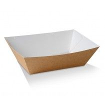 #5 Extra Large Brown/White Tray 200/Carton
