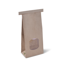 Medium Brown Eco Tin-Tie Bag PLA Window 400/Carton