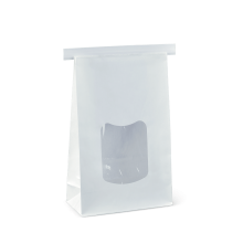 Large White Tin-Tie Bag Plastic Window 400/Carton