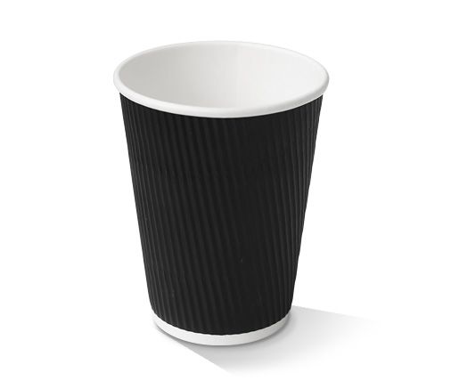 12oz D/W Cup Plain Black 500/Carton