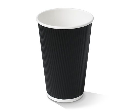 16oz D/W Cup Plain Black 500/Carton