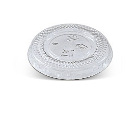 1oz Clear PET Flat Lid No-Hole 5000/Carton