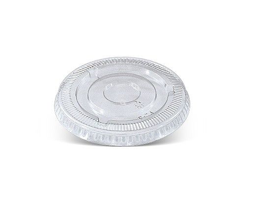 4oz Clear PET Flat Lid No-Hole 1000/Carton
