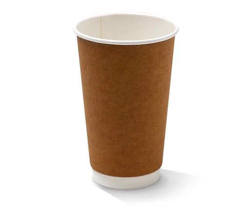 16oz D/W Cup Plain Brown 500/Carton