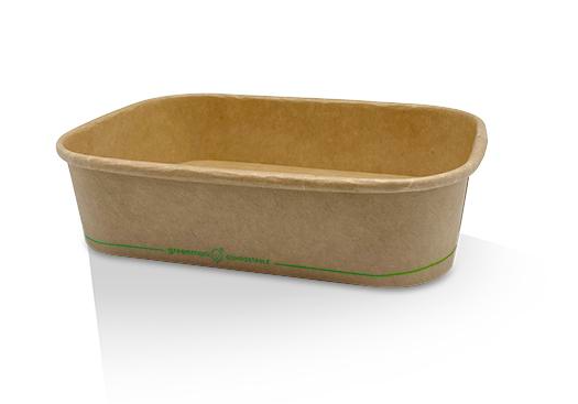 500ml PLA Kraft Rectangular Container 300/Carton