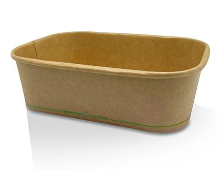 650ml PLA Kraft Rectangular Container 300/Carton