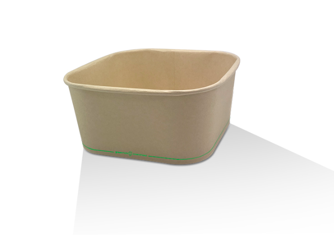 1400ml Bamboo BioPBS Square Container 300/Carton