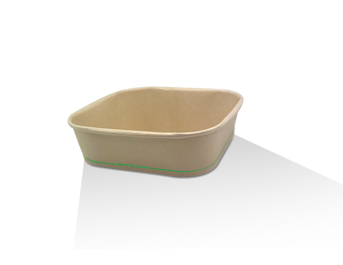 750ml Bamboo BioPBS Square Container 300/Carton