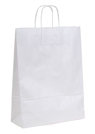 Budget White Kraft Paper Bag - MIDI 