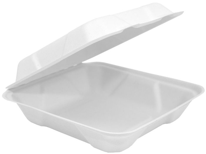 8x8" Square White Clamshell 200/carton