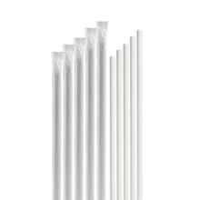 Plain White Individual Wrap Cocktail Paper Straws 1000/Carton
