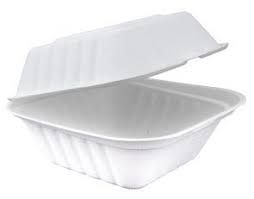 6x6" Hamburger White Clamshell 400/Carton
