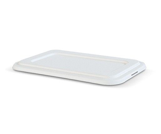 4 Compartment Sugarcane Tray Lid White 300/Carton