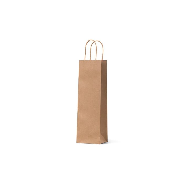 Kraft Single Bottle Wine Bag 100/Carton
