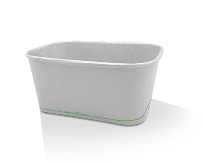 1000ml PLA White Rectangle Container 300/Carton