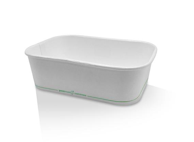 650ml PLA White Rectangular Container 300/Carton