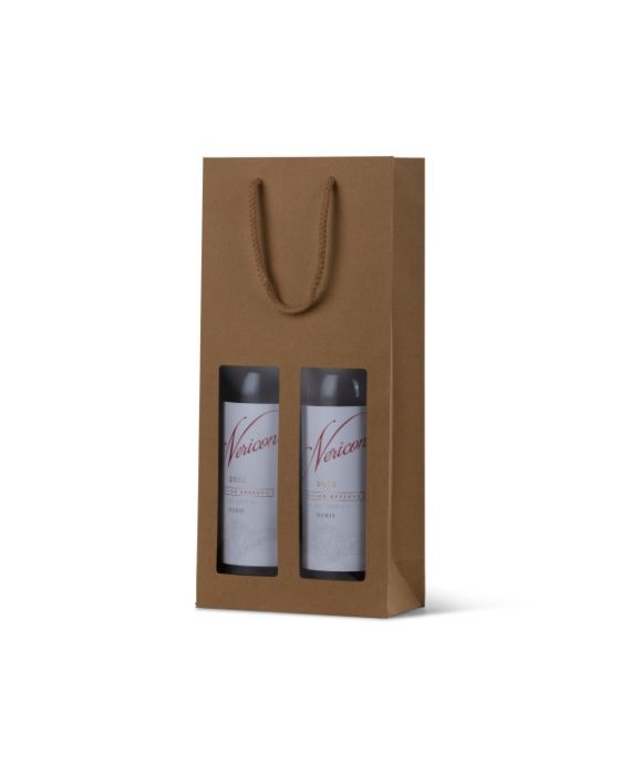 Window Double Wine Bottle Bag 100/Carton