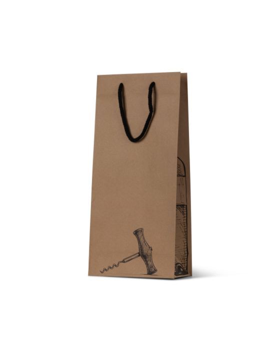 Corkscrew Double Wine Bottle Bag 100/Carton