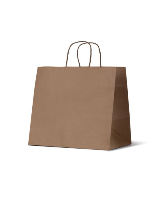 Large Brown Kraft Paper Takeaway Bag 100/Carton