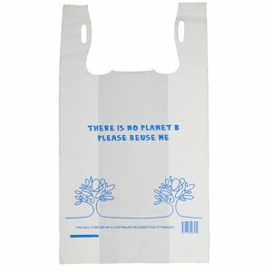 37um Medium Reusable Plastic Singlet Bag Printed 9kg