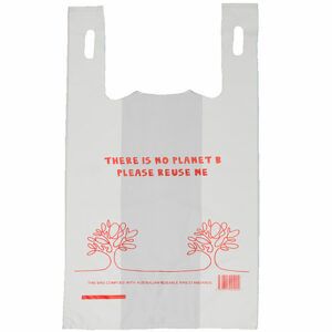 37um Small Reusable Plastic Singlet Bag Printed 9kg
