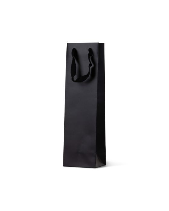 Deluxe Black Single Wine Bottle Bag 100/Carton